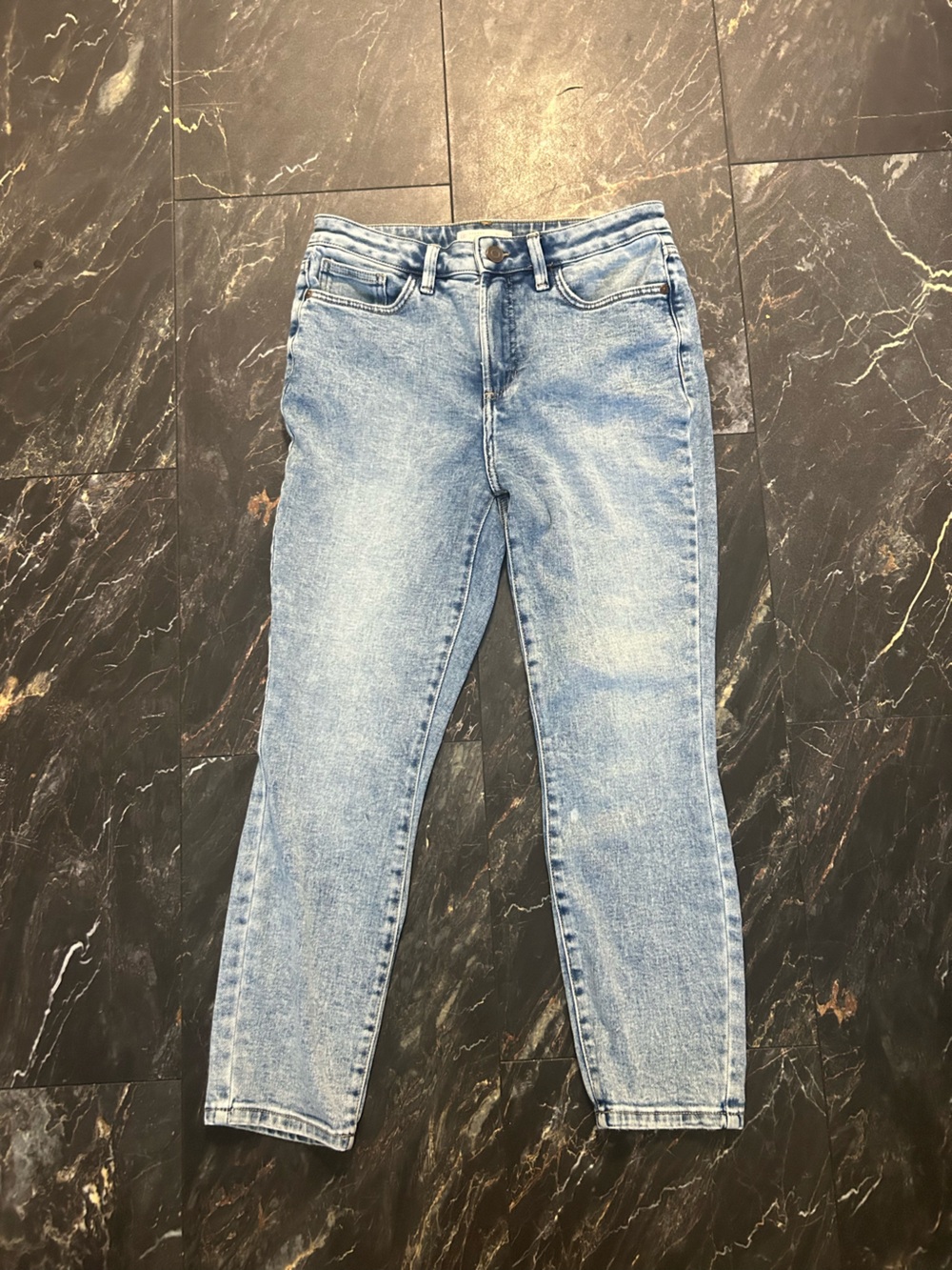 Light Wash High-Rise Straight Jeans